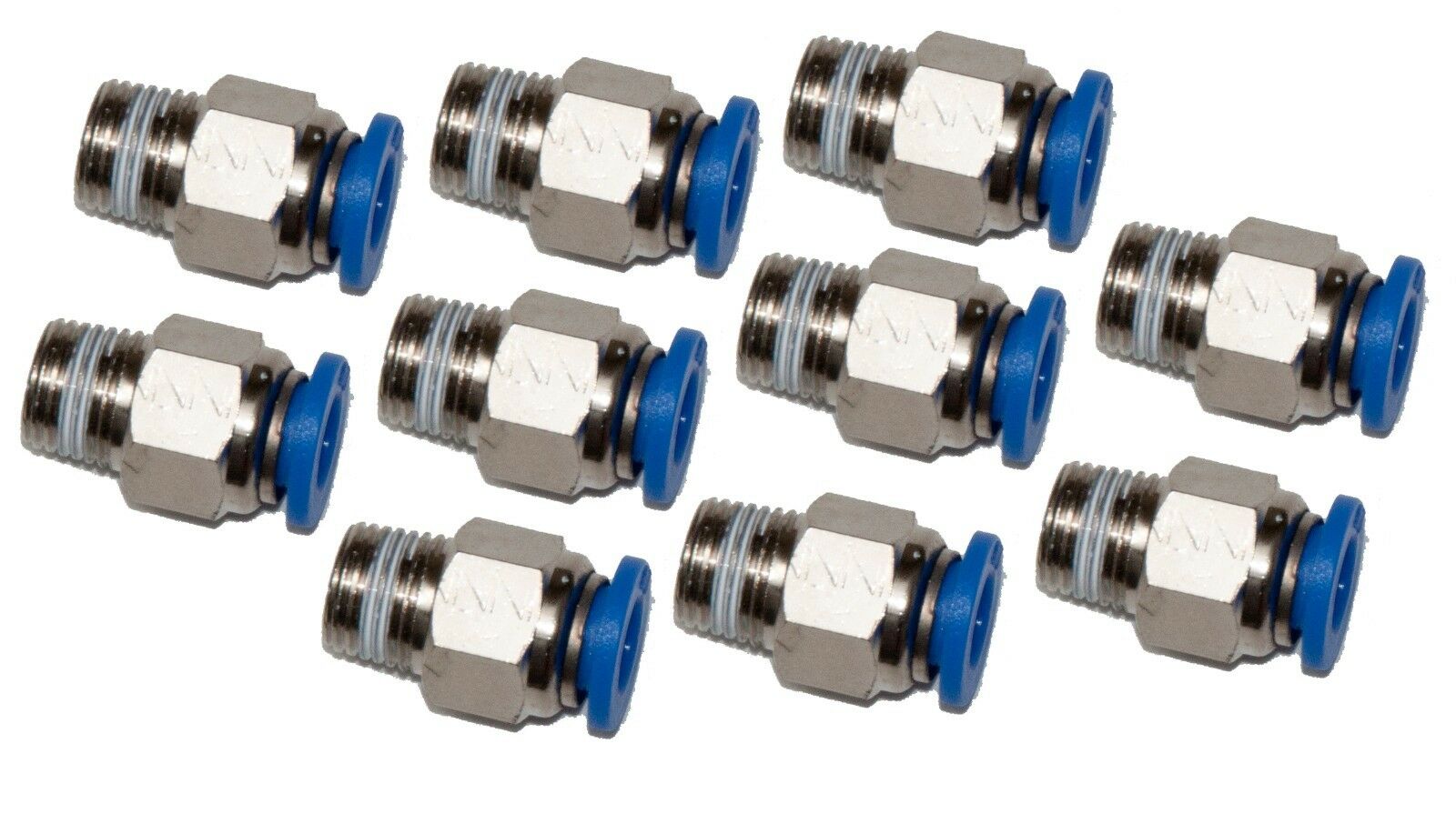 10  Pneumatic 1/4" Tube X 1/8" Npt Male Connector Push In To Air Connect Fitting