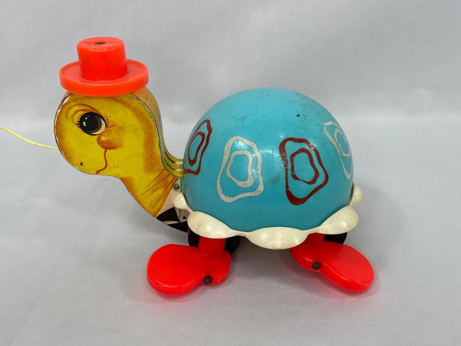 Vintage Fisher Price Turtle Pull Toy 1962 Complete Works