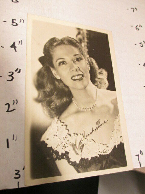 Dinah Shore 1940s Actress Singer Movie Studio Promo Fan Photo Postcard