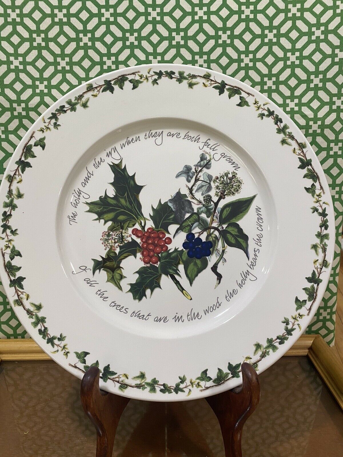 Portmeirion The Holly And The Ivy Large Round Platter-13" Euc!